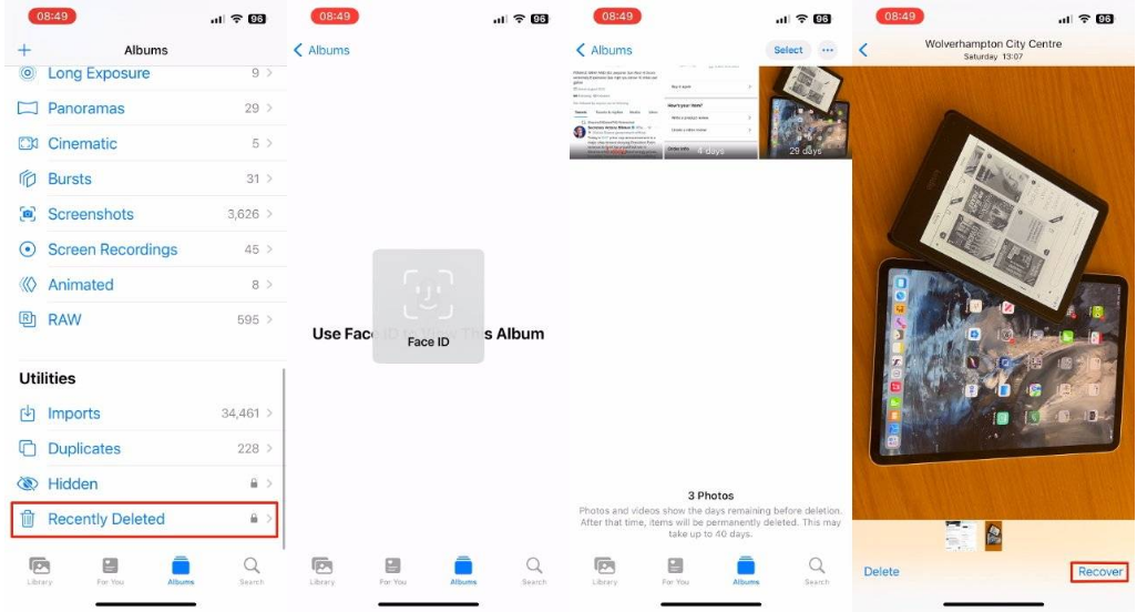 黎安镇苹果14维修分享 iPhone14 上恢复已删除的照片 