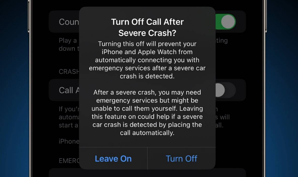 黎安镇苹果14维修分享 iPhone 14 和 Apple Watch 上关闭崩溃检测 